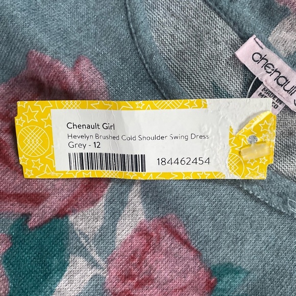 Stitch Fix Chennault Girl Hevelyn Brushed Cold Shoulder Swing Dress Grey sz 12 - Picture 4 of 8